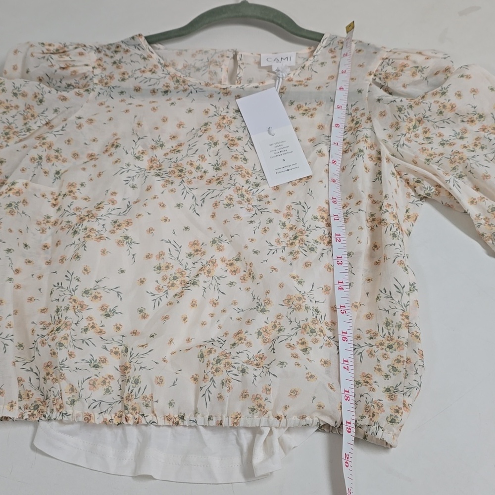 Cami NYC Rhela Cream Floral Puff Sleeve Blouse - Picture 10 of 10